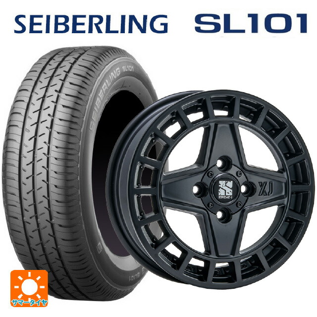 145/80R12 74S セイバーリング セイバーリング SL101(ブリヂストン工場生産） エムエルジェイ エクストリームJ クアッド サテンブラック 12-4J 国産車用 サマータイヤホイール4本セット