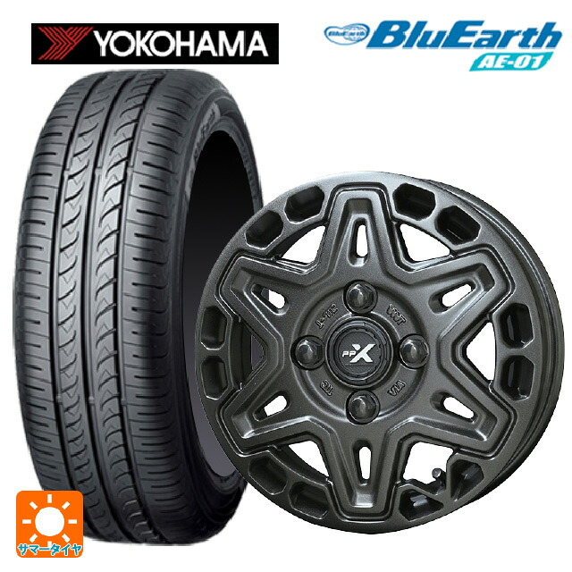 ミツビシ デリカミニ(4WD車)(B3系)用 165/60R15 77H ヨコハマ ブルーアース AE01 共豊 PPX MK6 ステルスグレーメタリック 新品サマータイヤホイール 4本セット