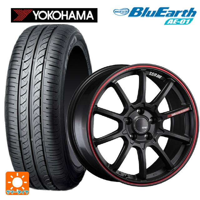 175/60R16 82H ヨコハマ ブルーアース AE01 タナベ SSR GT V05 フラットブラック/レッドライン 16-6J 国産車用 サマータイヤホイール4本セット｜タイヤホイール専門店コニシタイヤ 91,718円