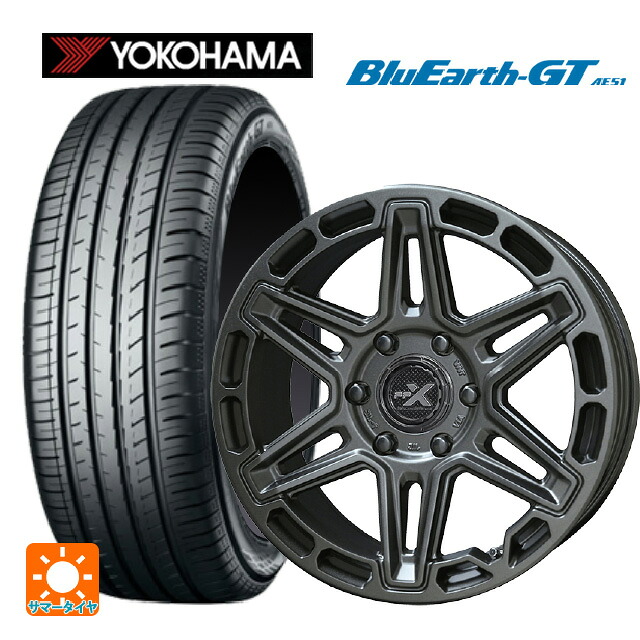 195/55R16 87V ヨコハマ ブルーアースGT AE51 共豊 PPX MK6 ステルスグレーメタリック 16-7J 国産車用 サマータイヤホイール4本セット