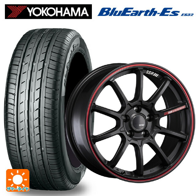 215/45R17 91V ヨコハマ ブルーアースEs ES32 タナベ SSR GT V05 フラットブラック/レッドライン 17-7J 国産車用 サマータイヤホイール4本セット