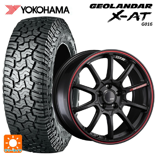 185/60R16 86H ヨコハマ ジオランダー X-AT G016 ブラックレター 正規品 タナベ SSR GT V05 フラットブラック/レッドライン 16-6J 国産車用 サマータイヤホイール4本セット