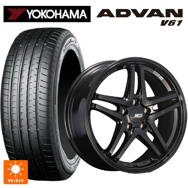 235/60R18 107V XL ヨコハマ アドバン V61 正規品 タナベ SSR GT V06 グロスブラック 18-7.5J 国産車用 サマータイヤホイール4本セット