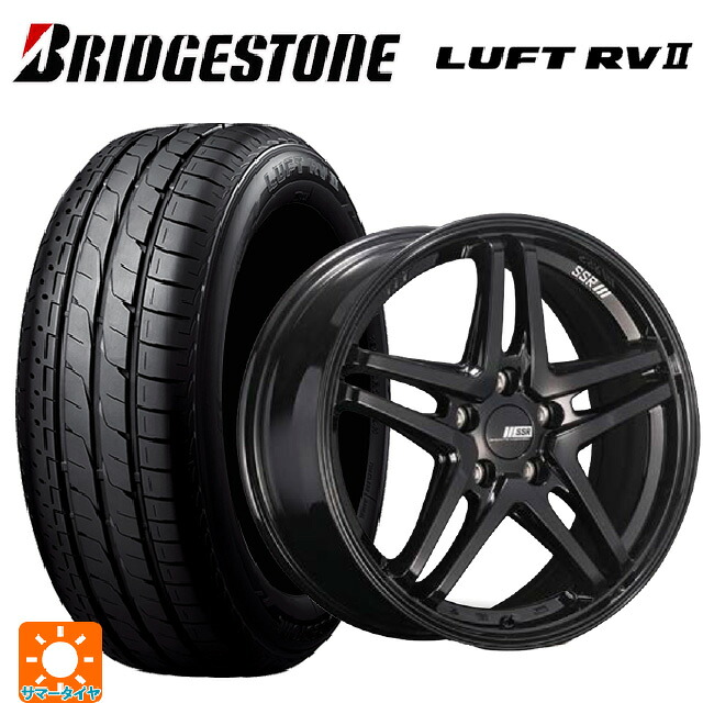 235/55R18 100V ブリヂストン ルフトRV2(日本製) 正規品 # タナベ SSR GT V06 グロスブラック 18-7.5J 国産車用 サマータイヤホイール4本セット