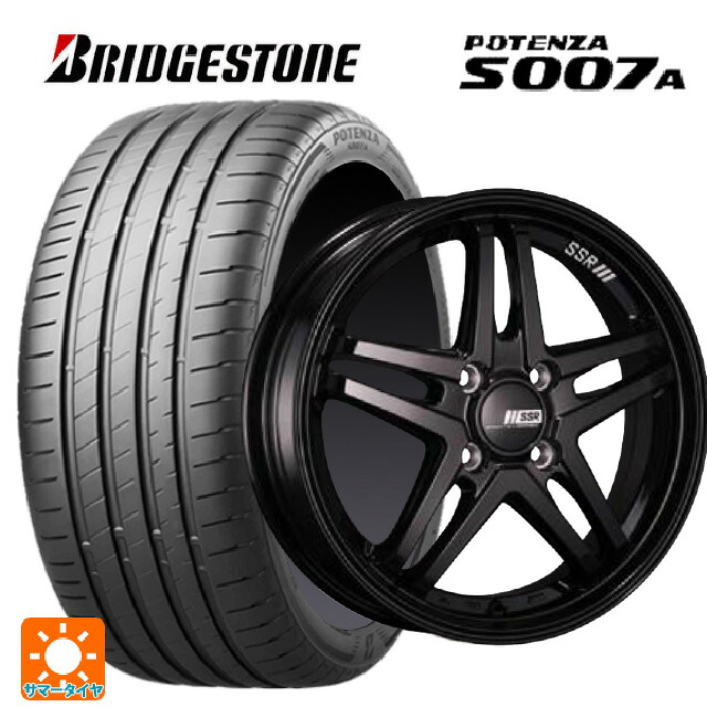 225/55R17 101Y XL ブリヂストン ポテンザ S007A 正規品 タナベ SSR GT V06 グロスブラック 17-7J 国産車用 サマータイヤホイール4本セット