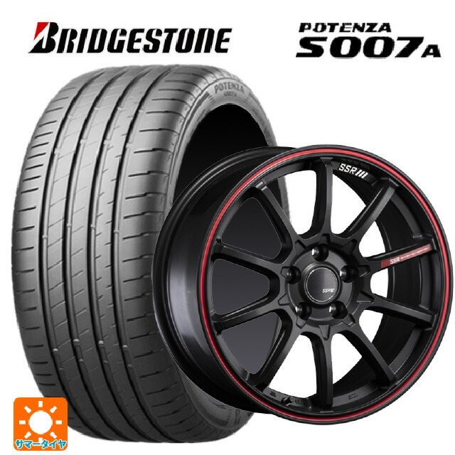 235/50R18 101Y XL ブリヂストン ポテンザ S007A 正規品 タナベ SSR GT V05 フラットブラック/レッドライン 18-7.5J 国産車用 サマータイヤホイール4本セット