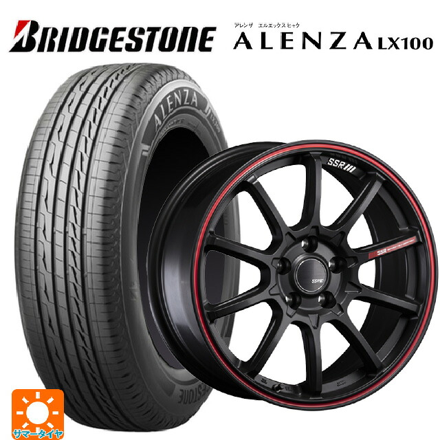 235/55R18 100V ブリヂストン アレンザLX100 正規品 # タナベ SSR GT V05 フラットブラック/レッドライン 18-7.5J 国産車用 サマータイヤホイール4本セット