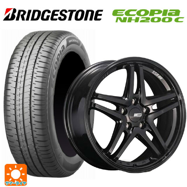 2024年製 195/45R17 81W ブリヂストン エコピア NH200C 正規品 # タナベ SSR GT V06 グロスブラック 17-7J 国産車用 サマータイヤホイール4本セット