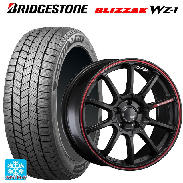 2025年製 195/45R17 81Q ブリヂストン ブリザック WZ1 正規品 タナベ SSR GT V05 フラットブラック/レッドライン 17-7J 国産車用 スタッドレスタイヤホイール4本セット