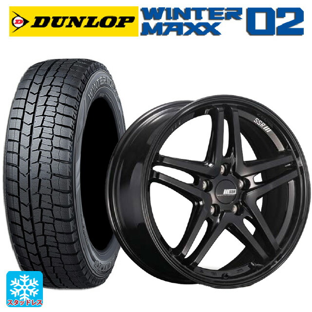 2024年製 215/60R17 96Q ダンロップ ウィンターマックス 02(WM02) # タナベ SSR GT V06 グロスブラック 17-7J 国産車用 スタッドレスタイヤホイール4本セット