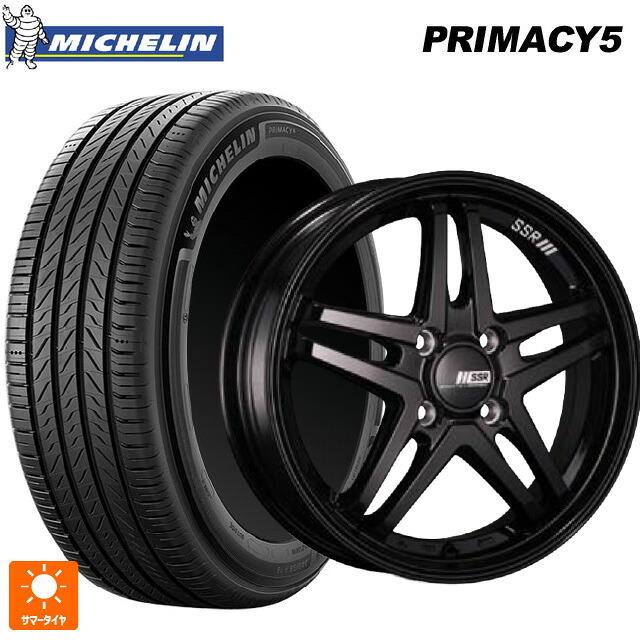 205/45R17 88W XL ミシュラン プライマシー5 正規品 タナベ SSR GT V06 グロスブラック 17-7J 国産車用 サマータイヤホイール4本セット