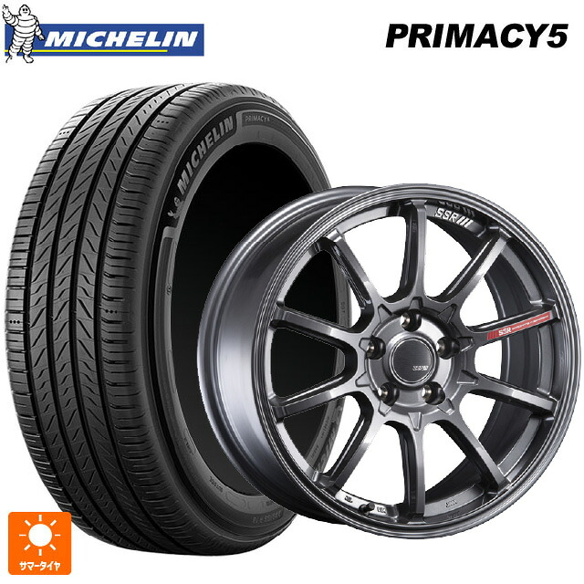 225/55R18 102V XL ミシュラン プライマシー5 正規品 タナベ SSR GT V05 グラファイトガンメタ 18-7.5J 国産車用 サマータイヤホイール4本セット|タイヤホイール専門店コニシタイヤ