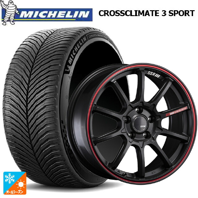 245/40R19 98Y XL ミシュラン クロスクライメイト3 スポーツ 正規品 タナベ SSR GT V05 フラットブラック/レッドライン 19-8J 国産車用 オールシーズンタイヤホイール4本セット|タイヤホイール専門店コニシタイヤ
