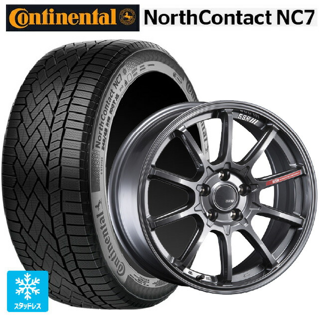 235/55R19 105T XL コンチネンタル ノースコンタクトNC7 正規品 タナベ SSR GT V05 グラファイトガンメタ 19-8J 国産車用 スタッドレスタイヤホイール4本セット