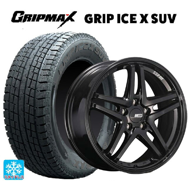 235/55R18 104H XL グリップマックス グリップアイスX SUV ブラックレター タナベ SSR GT V06 グロスブラック 18-8J 国産車用 スタッドレスタイヤホイール4本セット