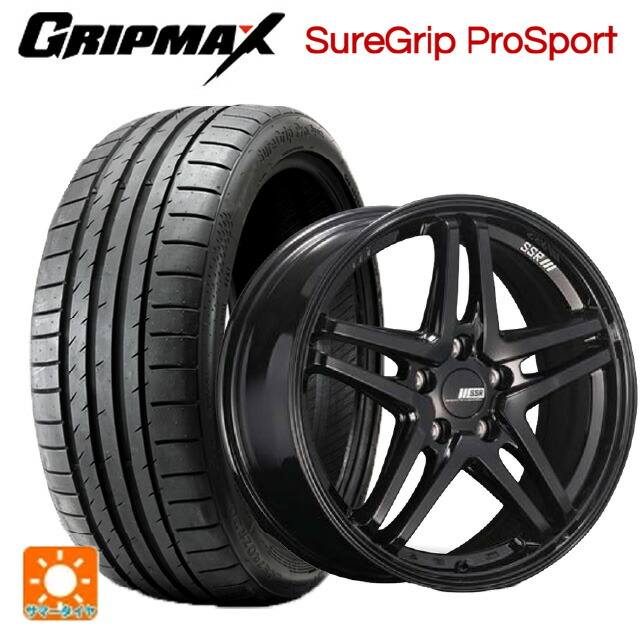 225/45R18 95Y XL グリップマックス シュアグリップ プロスポーツ ブラックレター タナベ SSR GT V06 グロスブラック 18-7.5J 国産車用 サマータイヤホイール4本セット|タイヤホイール専門店コニシタイヤ
