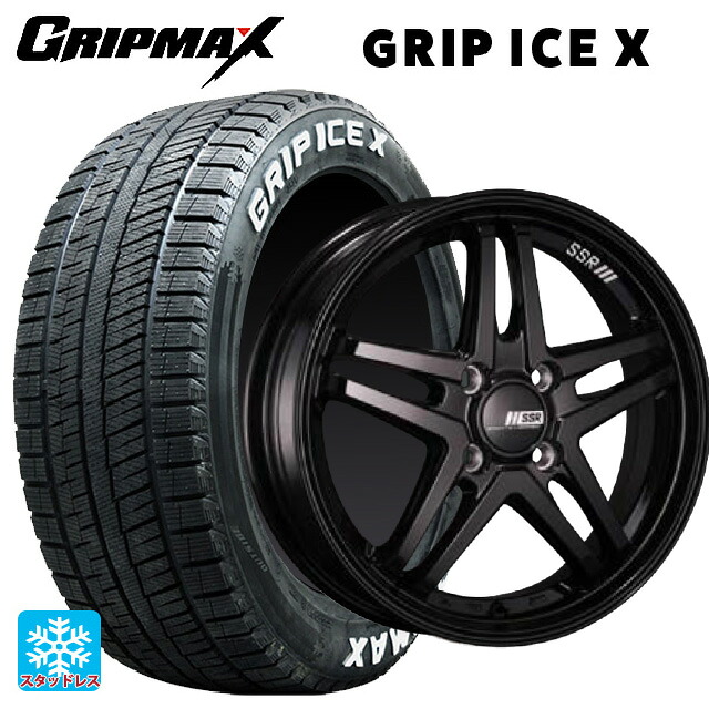 215/60R17 96T グリップマックス グリップアイスX ホワイトレター タナベ SSR GT V06 グロスブラック 17-7J 国産車用 スタッドレスタイヤホイール4本セット｜タイヤホイール専門店コニシタイヤ