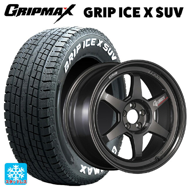 225/60R18 104H XL グリップマックス グリップアイスX SUV ホワイトレター # タナベ SSR GT X05 DR エディション プリズムダークガンメタ 18-7.5J 国産車用 スタッドレスタイヤホイール4本セット|タイヤホイール専門店コニシタイヤ