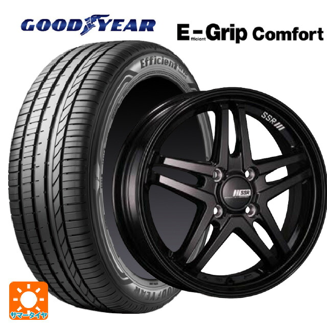 165/55R15 75V グッドイヤー エフィシェントグリップ コンフォート タナベ SSR GT V06 グロスブラック 15-4.5J 国産車用 サマータイヤホイール4本セット|タイヤホイール専門店コニシタイヤ