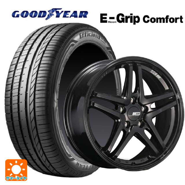 225/60R18 100V グッドイヤー エフィシェントグリップ コンフォート タナベ SSR GT V06 グロスブラック 18-7.5J 国産車用 サマータイヤホイール4本セット