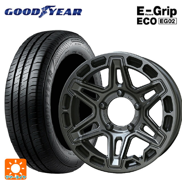 215/65R16 98H グッドイヤー エフィシェントグリップ エコ EG02 共豊 PPX MK6 ステルスグレーメタリック 16-6J 国産車用 サマータイヤホイール4本セット