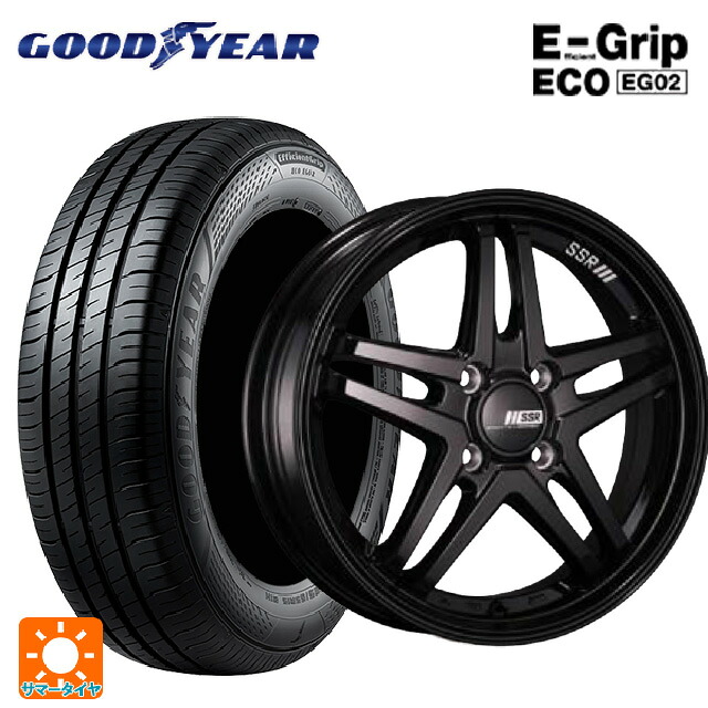 195/50R16 84V グッドイヤー エフィシェントグリップ エコ EG02 タナベ SSR GT V06 グロスブラック 16-6J 国産車用 サマータイヤホイール4本セット