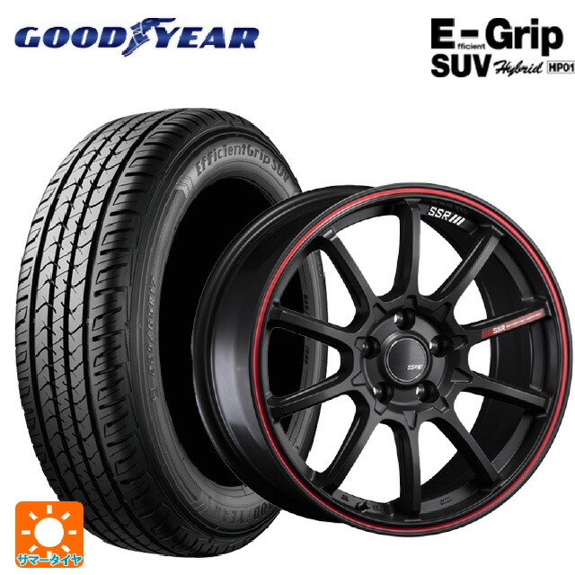 225/65R18 103H グッドイヤー エフィシェントグリップSUV HP01 タナベ SSR GT V05 フラットブラック/レッドライン 18-7.5J 国産車用 サマータイヤホイール4本セット｜タイヤホイール専門店コニシタイヤ 119,075円