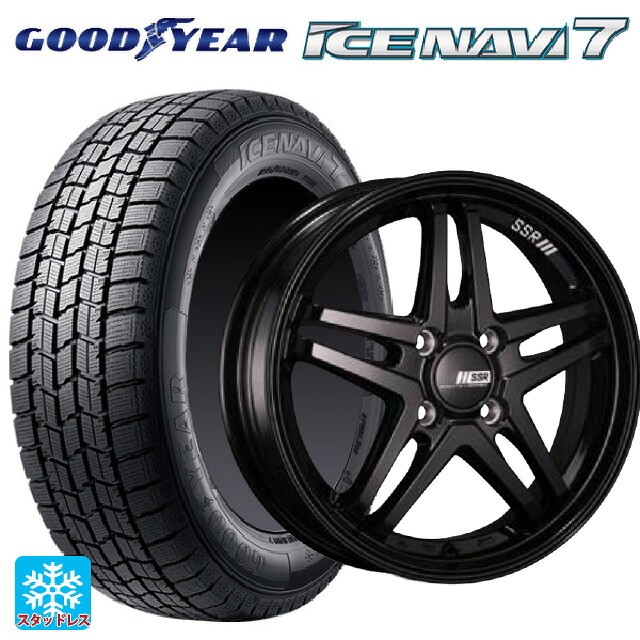 2024年製 195/60R17 90Q グッドイヤー アイスナビ7(数量限定) タナベ SSR GT V06 グロスブラック 17-7J 国産車用 スタッドレスタイヤホイール4本セット|タイヤホイール専門店コニシタイヤ