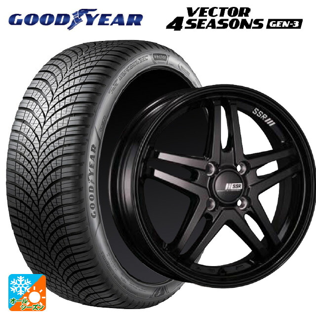 215/55R17 98W XL グッドイヤー ベクター4シーズンズ ジェン3 タナベ SSR GT V06 グロスブラック 17-7J 国産車用 オールシーズンタイヤホイール4本セット｜タイヤホイール専門店コニシタイヤ