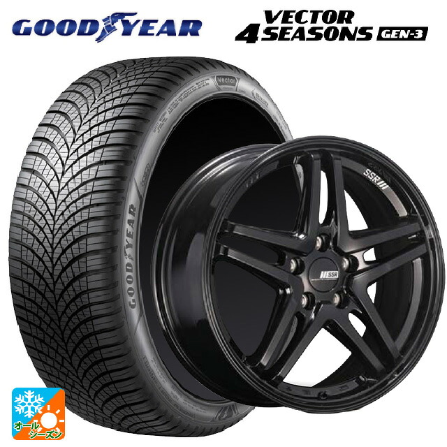 235/45R18 98Y XL グッドイヤー ベクター4シーズンズ ジェン3 タナベ SSR GT V06 グロスブラック 18-7.5J 国産車用 オールシーズンタイヤホイール4本セット｜タイヤホイール専門店コニシタイヤ