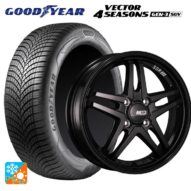 2024年製 225/65R17 106V XL グッドイヤー ベクター4シーズンズ ジェン3 SUV # タナベ SSR GT V06 グロスブラック 17-7J 国産車用 オールシーズンタイヤホイール4本セット