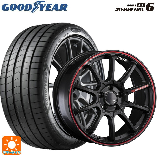 235/45R18 98Y XL グッドイヤー イーグル F1 アシメトリック6 タナベ SSR GT V05 フラットブラック/レッドライン 18-7.5J 国産車用 サマータイヤホイール4本セット