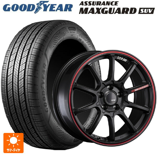 215/60R17 96H グッドイヤー アシュアランス マックスガード SUV タナベ SSR GT V05 フラットブラック/レッドライン 17-7J 国産車用 サマータイヤホイール4本セット