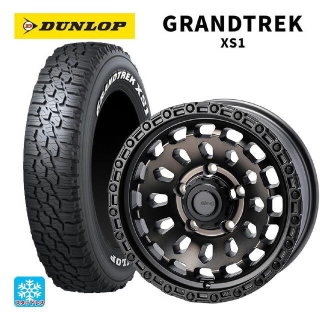 スズキ ジムニーノマド(JC74W)用 215/70R16 100/97N ダンロップ グラントレックXS1 ホワイトレター 4×4エンジニアリング エアーG VULCAN ゴーストエディション ゴーストエディション 新品スタッドレスタイヤホイール 5本セット|タイヤホイール専門店コニシタイヤ