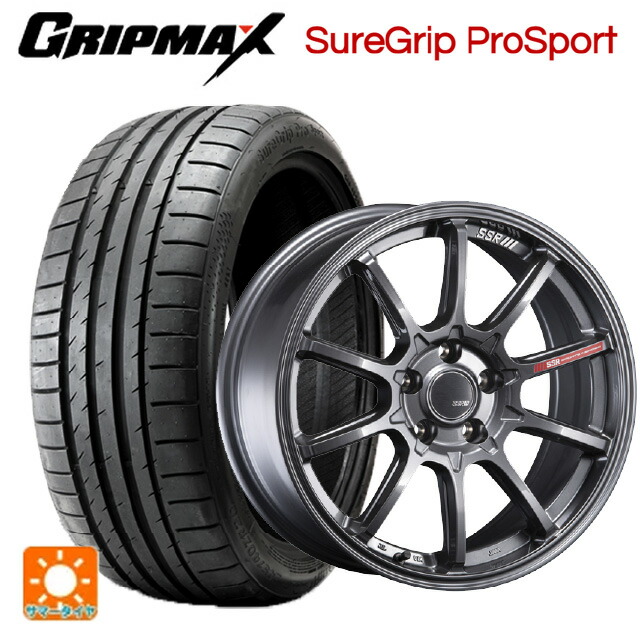 245/40R18 97Y XL グリップマックス シュアグリップ プロスポーツ ブラックレター タナベ SSR GT V05 グラファイトガンメタ 18-7.5J 国産車用 サマータイヤホイール4本セット