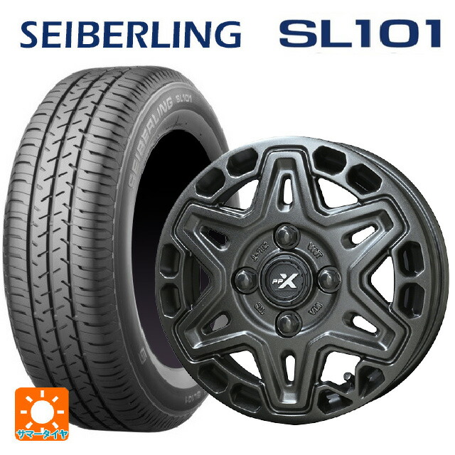 145/80R12 74S セイバーリング セイバーリング SL101(ブリヂストン工場生産） 共豊 PPX MK6 ステルスグレーメタリック 12-3.5J 国産車用 サマータイヤホイール4本セット