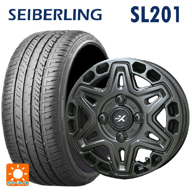 165/60R14 75H セイバーリング セイバーリング SL201(ブリヂストン工場生産） 共豊 PPX MK6 ステルスグレーメタリック 14-4.5J 国産車用 サマータイヤホイール4本セット