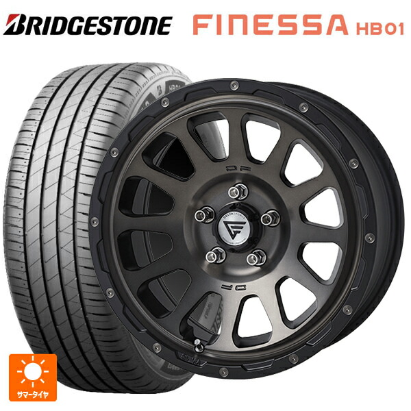 205/65R16 95H ブリヂストン フィネッサ HB01 正規品 # エクシズルライン デルタフォース オーバル マットスモークポリッシュ 16-7J 国産車用 サマータイヤホイール4本セット