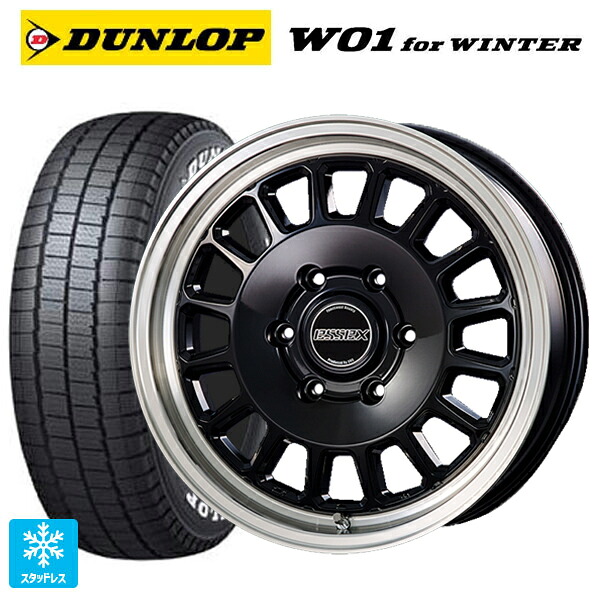 215/60R17 109/107N ダンロップ W01 for ウィンター ホワイトレター シーアールエス エセックス ENCD 1P BK 17-6.5J 国産車用 スタッドレスタイヤホイール4本セット