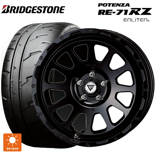225/40R18 92W XL ブリヂストン ポテンザ RE-71RZ 正規品 # エクシズルライン デルタフォース オーバル FF サテンブラック 18-8J 国産車用 サマータイヤホイール4本セット|タイヤホイール専門店コニシタイヤ