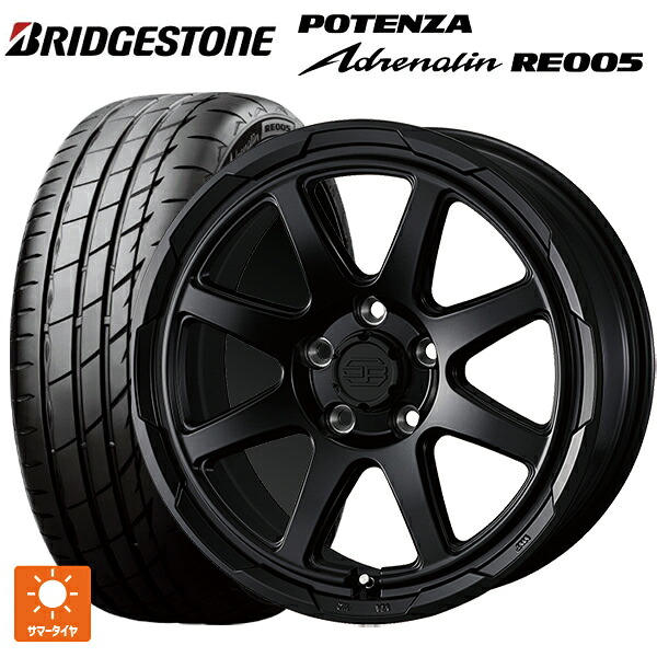 205/50R17 93Y XL ブリヂストン ポテンザ アドレナリン RE005 正規品 ウェッズ ウェッズ アドヴェンチャー スタットベルグ # セミマットブラック 17-7J 国産車用 サマータイヤホイール4本セット｜タイヤホイール専門店コニシタイヤ