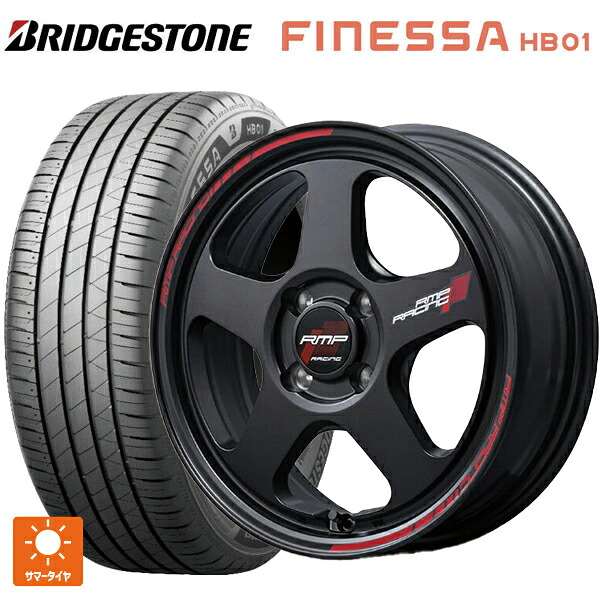 185/60R16 86H ブリヂストン フィネッサ HB01 正規品 # エムアイディー MIDレーシング TR50 ターマックブラック 16-6J 国産車用 サマータイヤホイール4本セット