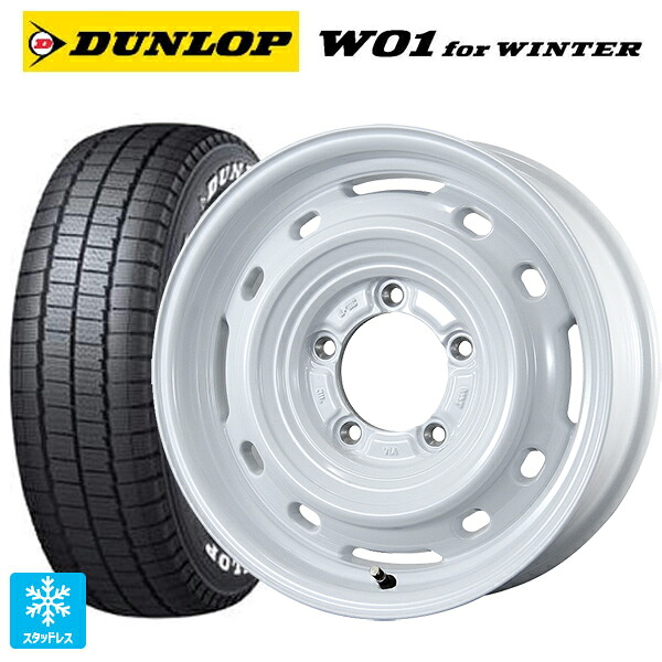 215/65R16 109/107N ダンロップ W01 for ウィンター ホワイトレター トピー ランドフット XFG WH 16-5.5J 国産車用 スタッドレスタイヤホイール4本セット|タイヤホイール専門店コニシタイヤ