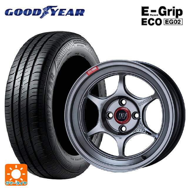 215/50R17 91V グッドイヤー エフィシェントグリップ エコ EG02 エンケイ パフォーマンスライン PF06 ハイパーシルバー 17-7J 国産車用 サマータイヤホイール4本セット