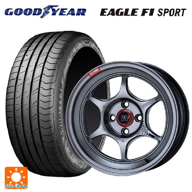 195/50R16 84V グッドイヤー イーグルF1 スポーツ エンケイ パフォーマンスライン PF06 ハイパーシルバー 16-6.5J 国産車用 サマータイヤホイール4本セット