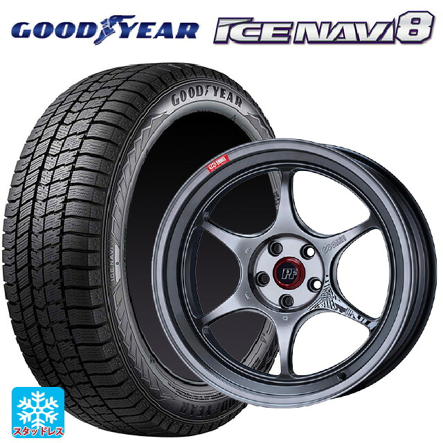 スバル フォレスター(SL系)用 225/55R18 98Q グッドイヤー アイスナビ8 # エンケイ パフォーマンスライン PF06 ハイパーシルバー 新品スタッドレスタイヤホイール 4本セット|タイヤホイール専門店コニシタイヤ