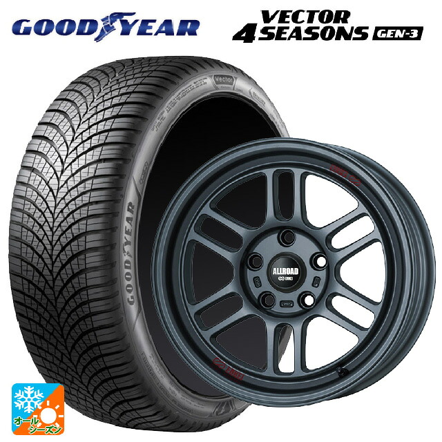 215/60R16 99V XL グッドイヤー ベクター4シーズンズ ジェン3 エンケイ オールロード RPT1 マットダークガンメタリック 16-7J 国産車用 オールシーズンタイヤホイール4本セット