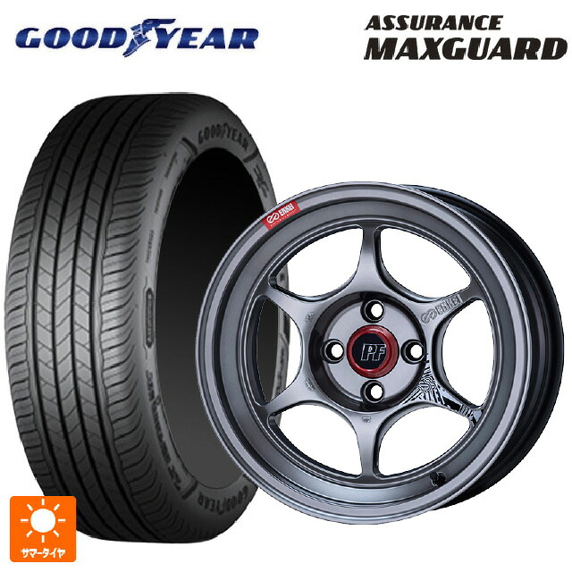 205/45R17 84W グッドイヤー アシュアランス マックスガード エンケイ パフォーマンスライン PF06 ハイパーシルバー 17-7J 国産車用 サマータイヤホイール4本セット
