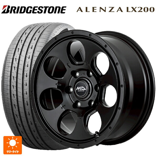 215/70R16 100H ブリヂストン アレンザLX200 正規品 # エムアイディー MIDホイール マッドエージェント セミグロスブラック 16-7J 国産車用 サマータイヤホイール4本セット