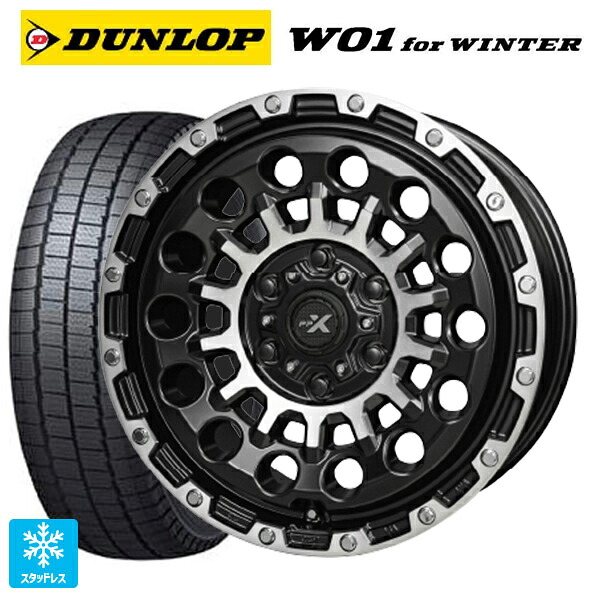 215/65R16 109/107N ダンロップ W01 for ウィンター ホワイトレター 共豊 PPX GX14 マットブラッククリア×ポリッシュ 16-6.5J 国産車用 スタッドレスタイヤホイール4本セット